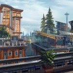 Infamous: Second Son Concept Art illustrates futuristic Seattle