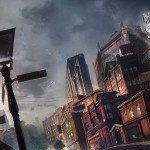 Infamous: Second Son Concept Art illustrates futuristic Seattle