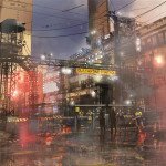 Infamous: Second Son Concept Art illustrates futuristic Seattle