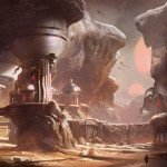 Halo 5 Guardians Concept Art Desert Canyon Outpost